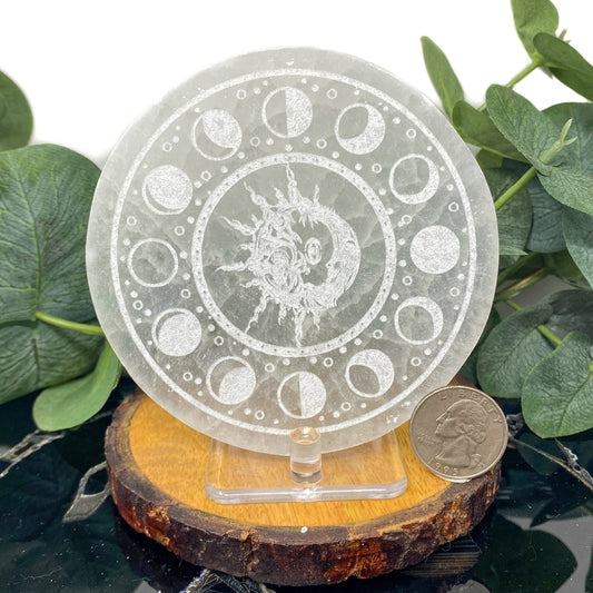 Selenite Solar Moon Plate 10cm