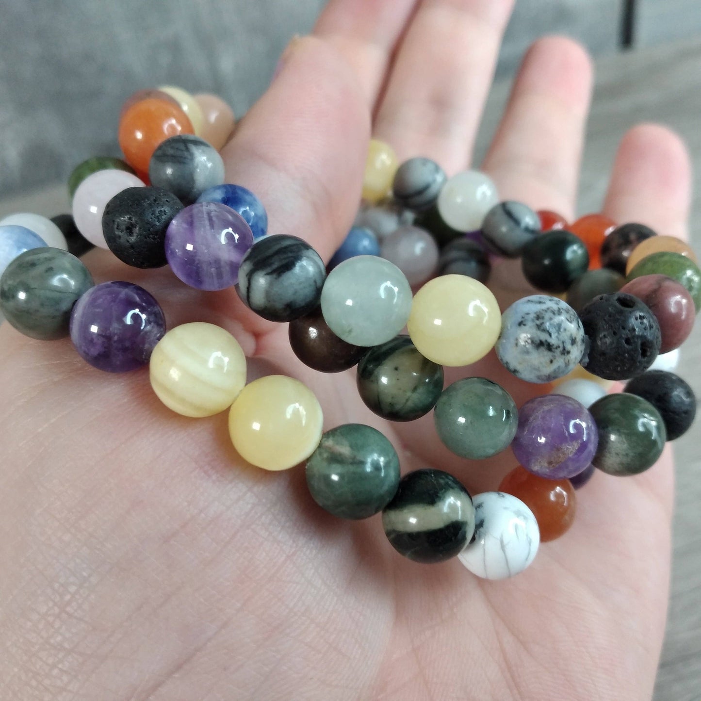 Gemstone 8 mm Round Bracelets