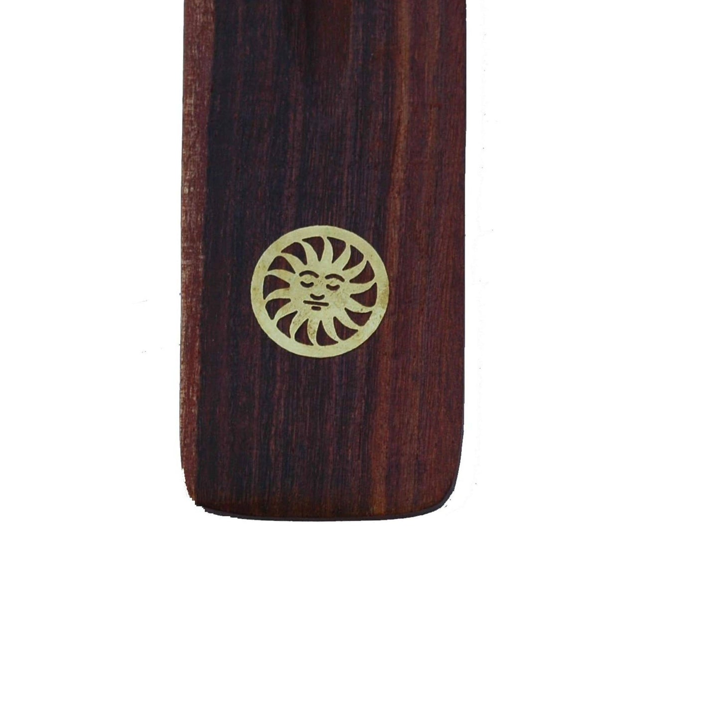 Handcrafted Incense Holder, Wooden with Brass Inlays