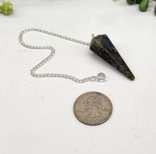 Labradorite Semi-Precious Gemstone Pendulum