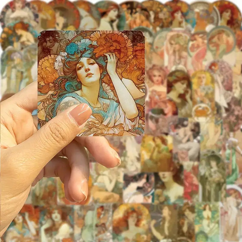 Alphonse Mucha Vintage Art Stickers