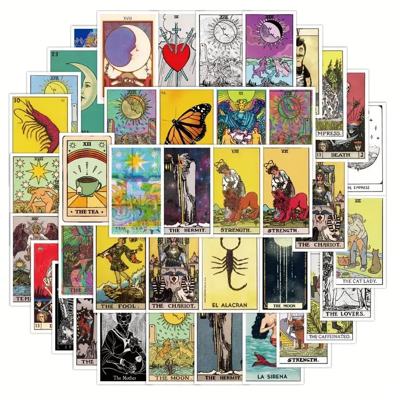 Waterproof Tarot Stickers, Set of 12