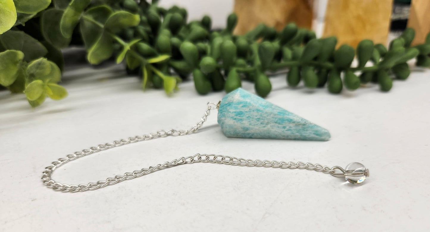 Amazonite Semi-Precious Gemstone Pendulum