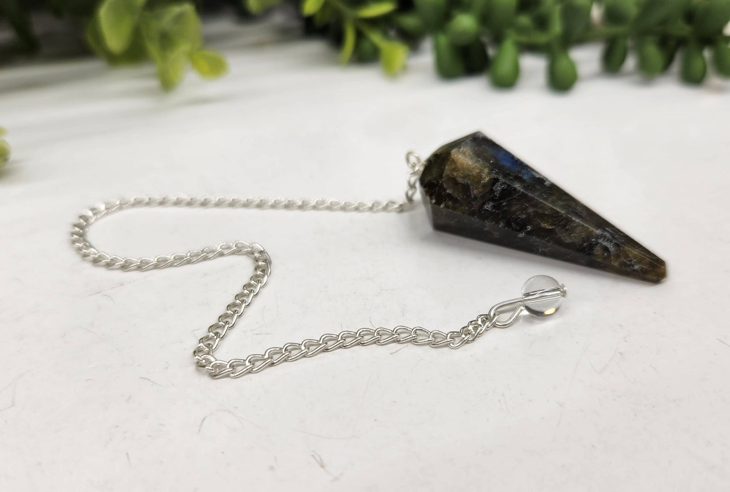 Labradorite Semi-Precious Gemstone Pendulum